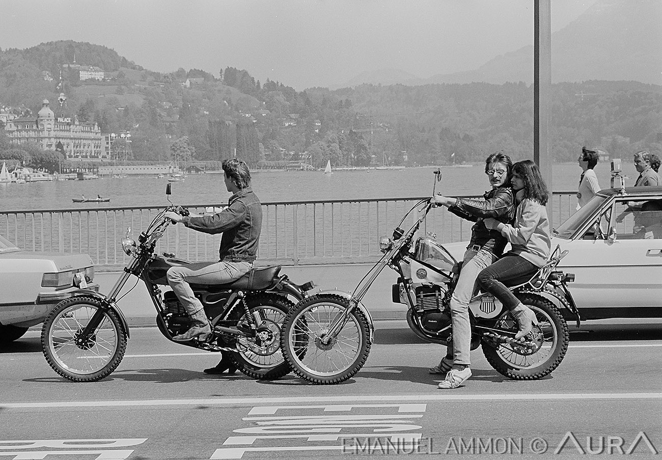 Motorrad Seebruecke Luzern 1981